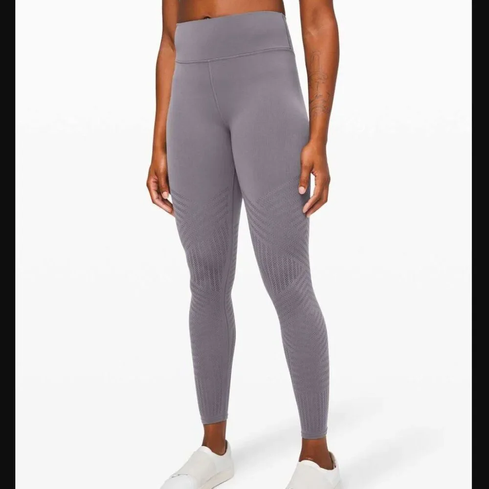 Lululemon Reveal Tight with Mesh Stripes Size 8